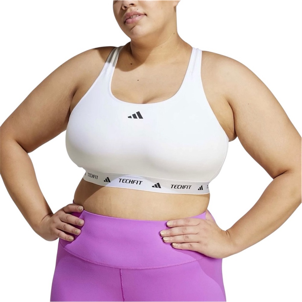 - Adidas 1X TechFit White Sports Bra! NEW!